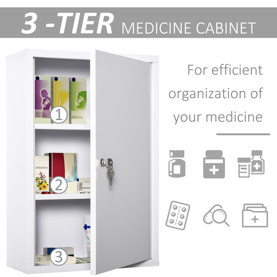 Image 994692_ALTMORE5.jpg, Product 994-692 / Price $84.99, kleankin Wall Mount Medicine Cabinet Lockable with 2 Keys for Bathroom from Kleankin on TSC.ca's Home & Garden department