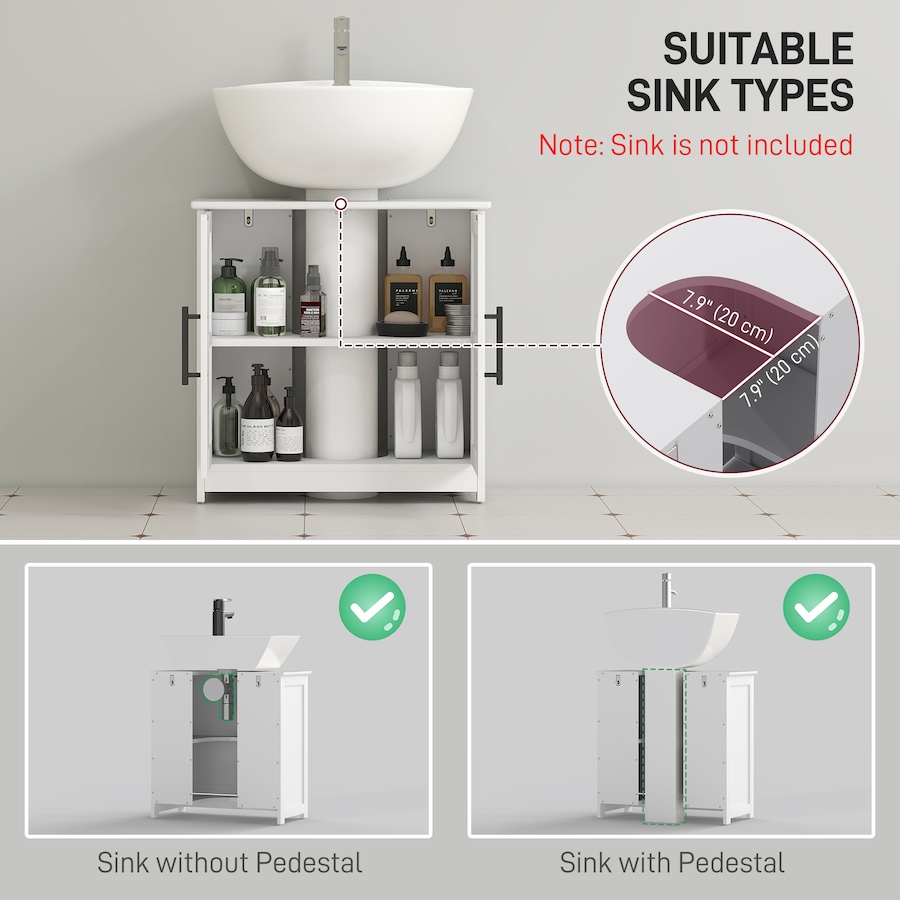 Image 994698_ALTMORE3.jpg, Product 994-698 / Price $92.14, HOMCOM Pedestal Sink Storage Cabinet, Bathroom Sink Cabinet, White from HOMCOM on TSC.ca's Home & Garden department