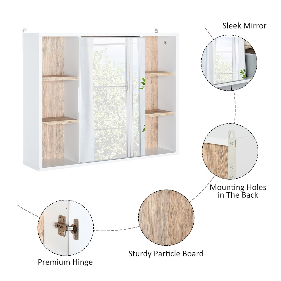 Image 994700_ALTMORE4.jpg, Product 994-700 / Price $69.99, HOMCOM Wall Mounted Bathroom Storage Cabinet with Mirrored Door, Shelf from HOMCOM on TSC.ca's Home & Garden department