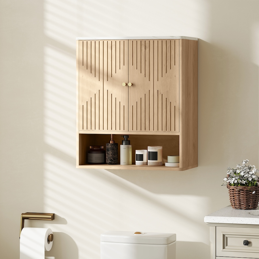 Image 994709_ALTMORE1.jpg, Product 994-709 / Price $89.99, HOMCOM Bathroom Wall Cabinet, Wall-Mounted Medicine Cabinet, Oak from HOMCOM on TSC.ca's Home & Garden department