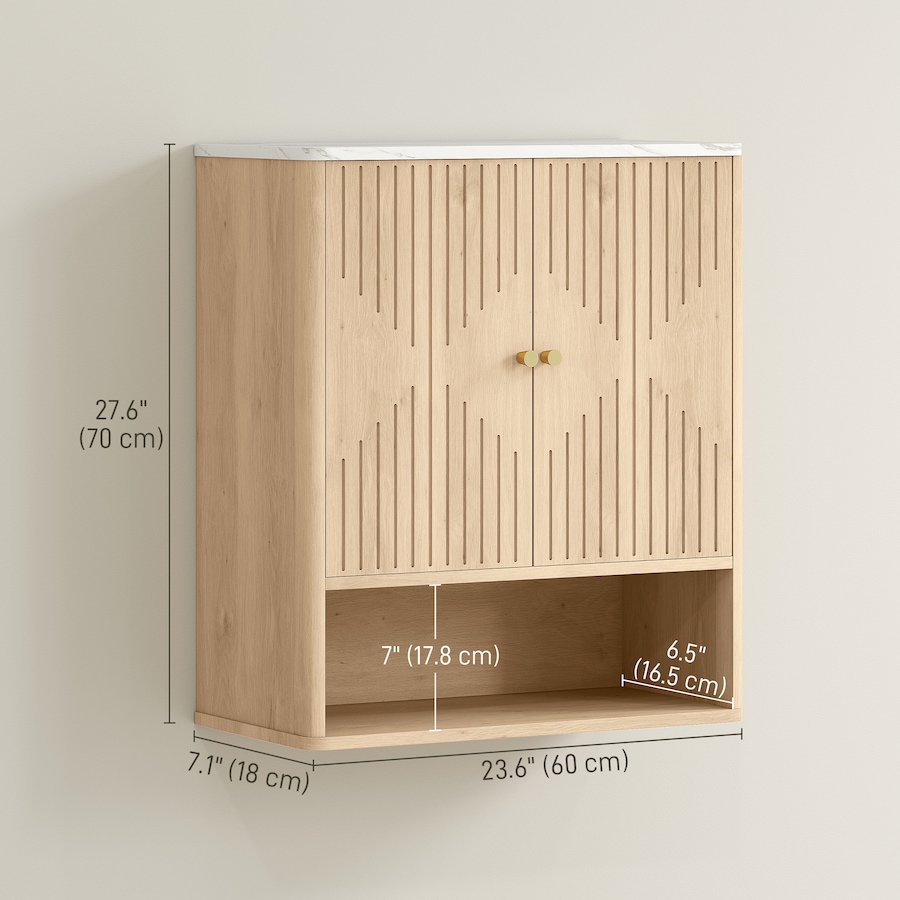 Image 994709_ALTMORE2.jpg, Product 994-709 / Price $89.99, HOMCOM Bathroom Wall Cabinet, Wall-Mounted Medicine Cabinet, Oak from HOMCOM on TSC.ca's Home & Garden department