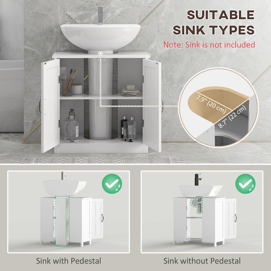 Image 994719_ALTMORE3.jpg, Product 994-719 / Price $94.99, kleankin Bathroom Vanity Sink Cabinet, Pedestal Sink Cabinet with Shelf from Kleankin on TSC.ca's Home & Garden department