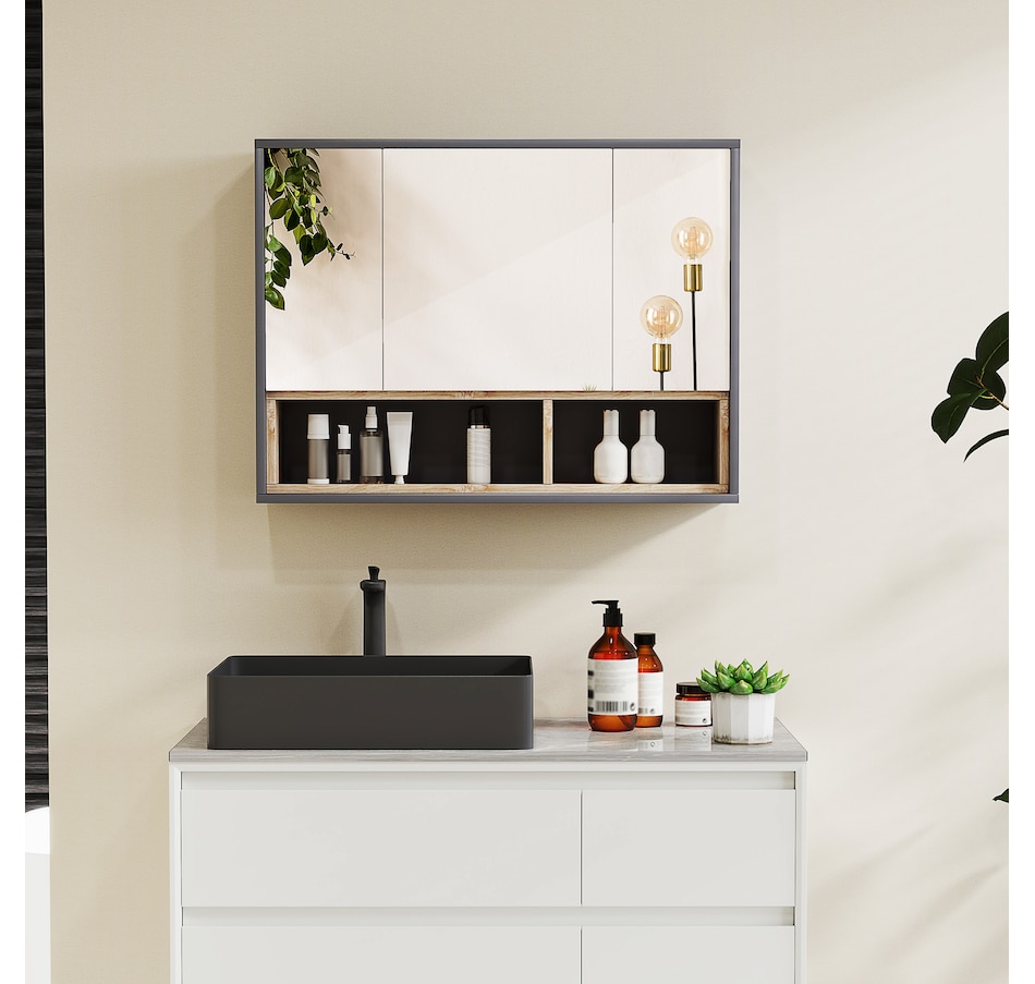 Image 994720_ALTMORE1.jpg, Product 994-720 / Price $129.99, HOMCOM Wall Mounted Bathroom Medicine Cabinet with Mirror, Grey from HOMCOM on TSC.ca's Home & Garden department