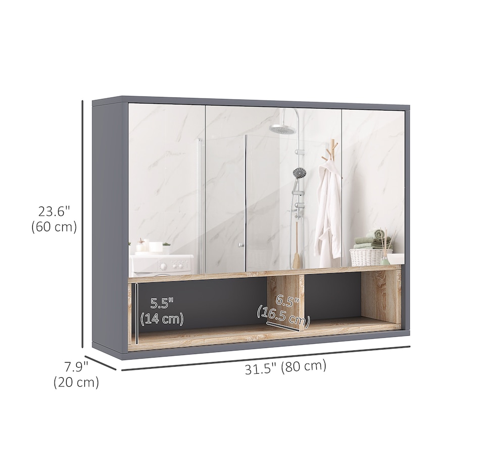 Image 994720_ALTMORE2.jpg, Product 994-720 / Price $129.99, HOMCOM Wall Mounted Bathroom Medicine Cabinet with Mirror, Grey from HOMCOM on TSC.ca's Home & Garden department