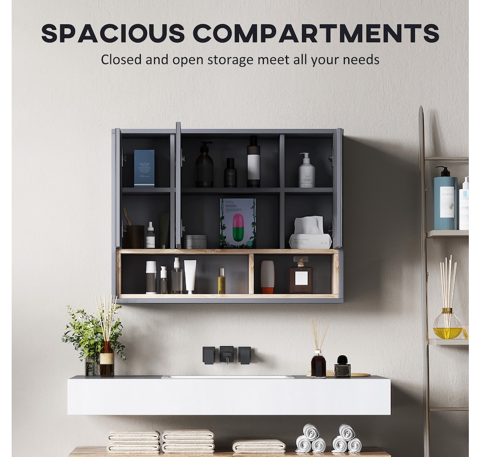 Image 994720_ALTMORE3.jpg, Product 994-720 / Price $129.99, HOMCOM Wall Mounted Bathroom Medicine Cabinet with Mirror, Grey from HOMCOM on TSC.ca's Home & Garden department