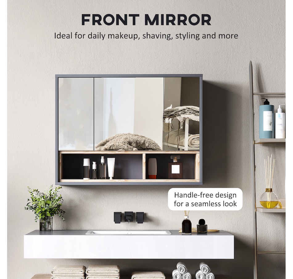 Image 994720_ALTMORE4.jpg, Product 994-720 / Price $129.99, HOMCOM Wall Mounted Bathroom Medicine Cabinet with Mirror, Grey from HOMCOM on TSC.ca's Home & Garden department