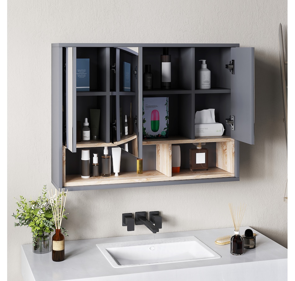 Image 994720_ALTMORE7.jpg, Product 994-720 / Price $129.99, HOMCOM Wall Mounted Bathroom Medicine Cabinet with Mirror, Grey from HOMCOM on TSC.ca's Home & Garden department