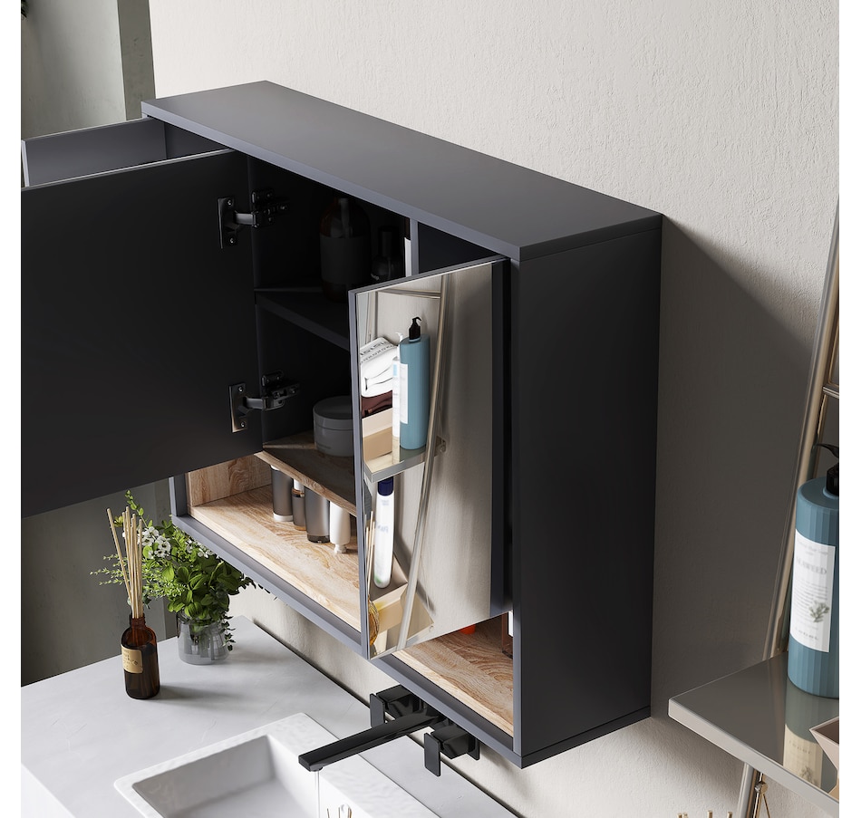 Image 994720_ALTMORE8.jpg, Product 994-720 / Price $129.99, HOMCOM Wall Mounted Bathroom Medicine Cabinet with Mirror, Grey from HOMCOM on TSC.ca's Home & Garden department