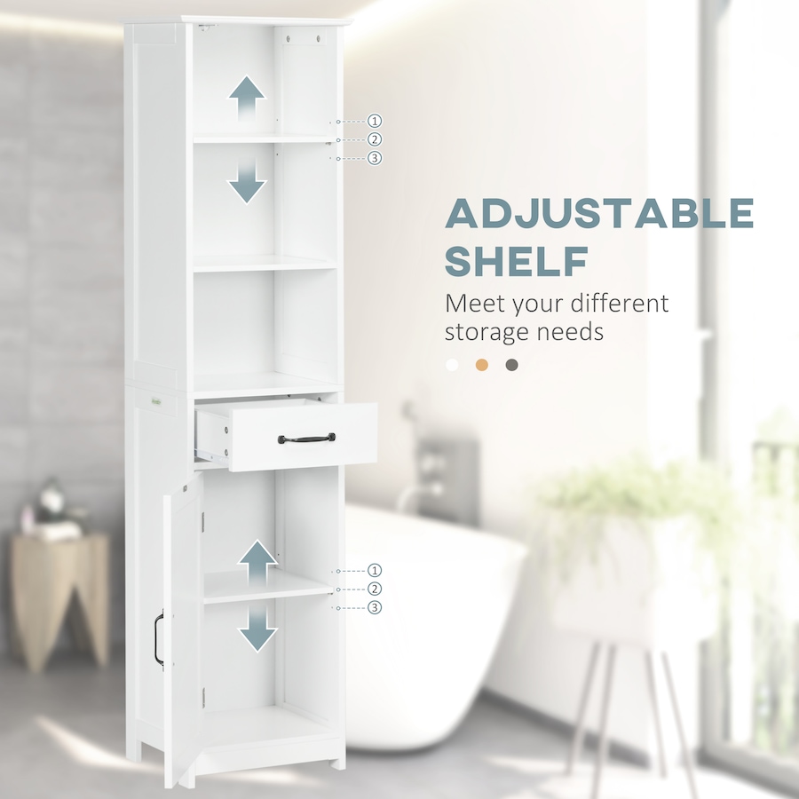 Image 994723_ALTMORE4.jpg, Product 994-723 / Price $116.99, kleankin Bathroom Storage Cabinet Linen Tower with 3 Open Shelves White from Kleankin on TSC.ca's Home & Garden department
