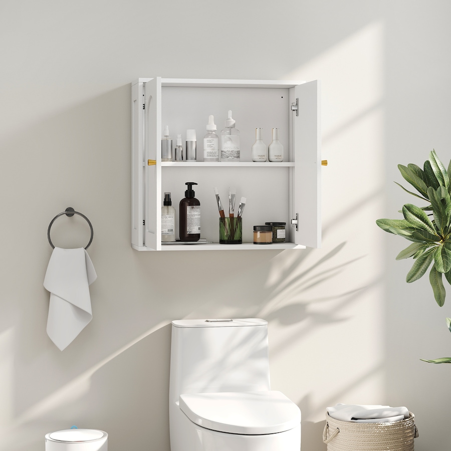 Image 994726_ALTMORE10.jpg, Product 994-726 / Price $79.99, HOMCOM Bathroom Wall Cabinet, Modern Medicine Cabinet with 2 Doors, White from HOMCOM on TSC.ca's Home & Garden department