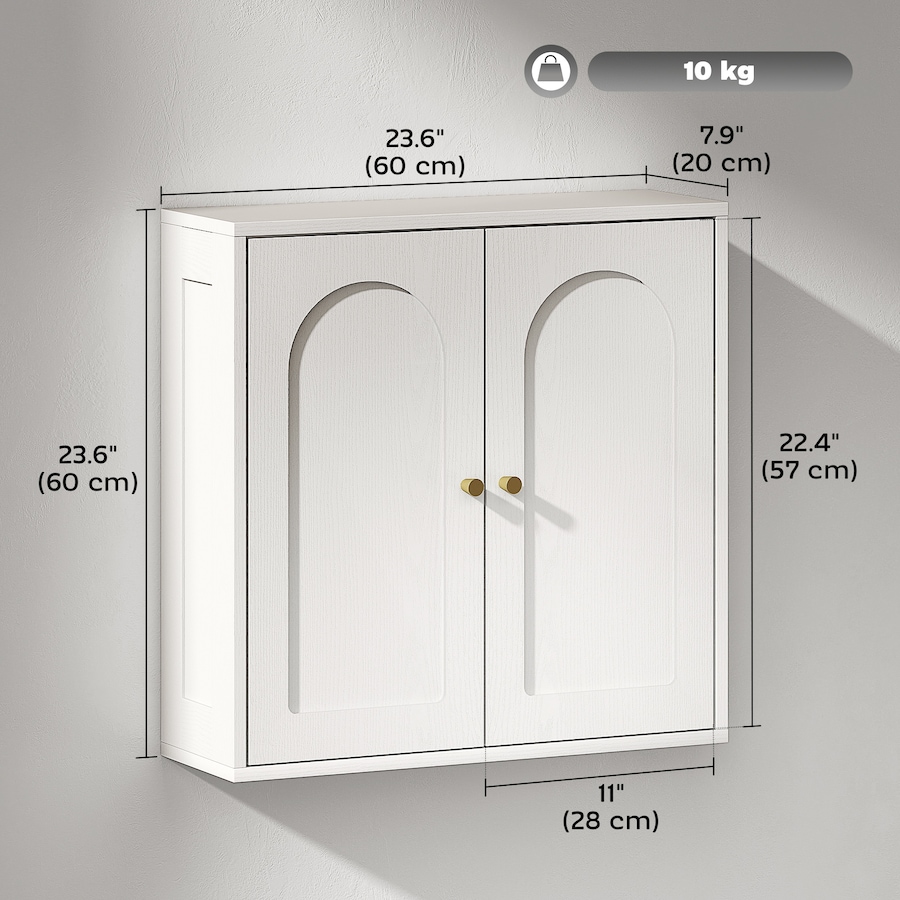 Image 994726_ALTMORE11.jpg, Product 994-726 / Price $79.99, HOMCOM Bathroom Wall Cabinet, Modern Medicine Cabinet with 2 Doors, White from HOMCOM on TSC.ca's Home & Garden department
