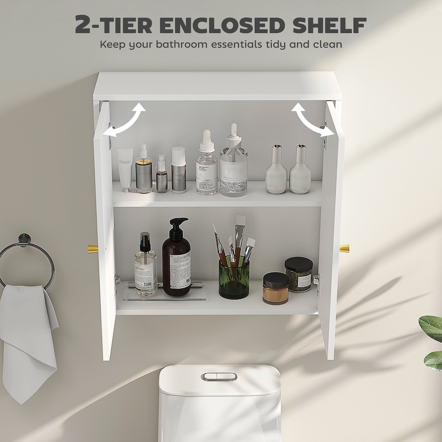 Image 994726_ALTMORE12.jpg, Product 994-726 / Price $79.99, HOMCOM Bathroom Wall Cabinet, Modern Medicine Cabinet with 2 Doors, White from HOMCOM on TSC.ca's Home & Garden department