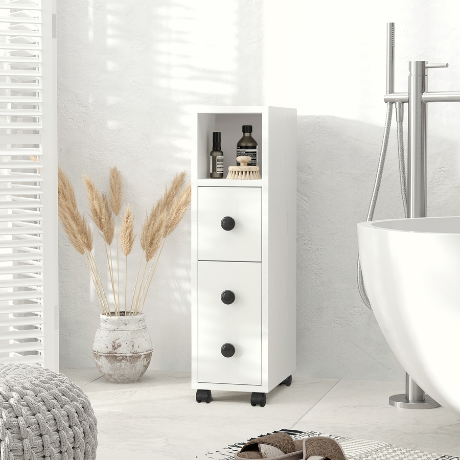 Image 994743_ALTMORE1.jpg, Product 994-743 / Price $67.89, kleankin Slim Bathroom Cabinet, Bathroom Storage Cabinet with Wheels from Kleankin on TSC.ca's Home & Garden department