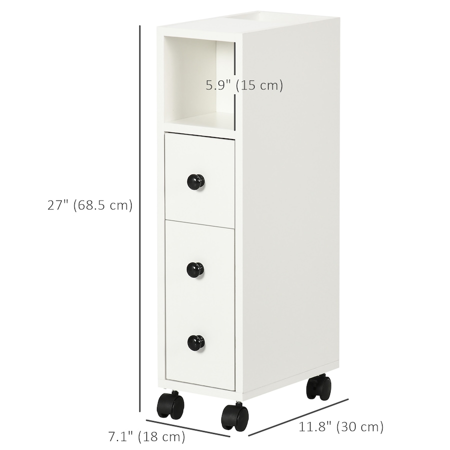 Image 994743_ALTMORE2.jpg, Product 994-743 / Price $67.89, kleankin Slim Bathroom Cabinet, Bathroom Storage Cabinet with Wheels from Kleankin on TSC.ca's Home & Garden department