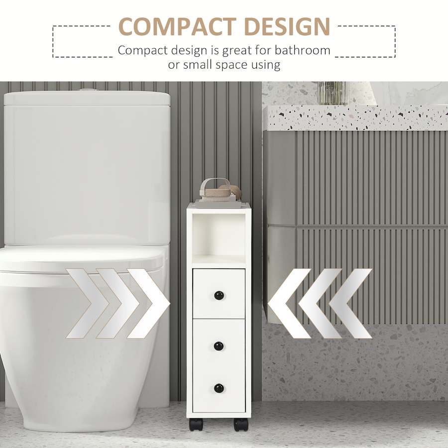 Image 994743_ALTMORE5.jpg, Product 994-743 / Price $67.89, kleankin Slim Bathroom Cabinet, Bathroom Storage Cabinet with Wheels from Kleankin on TSC.ca's Home & Garden department