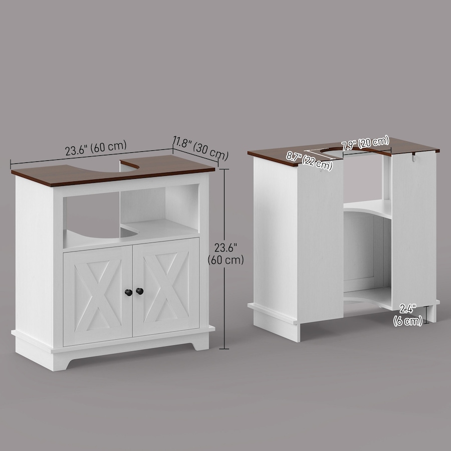 Image 994752_ALTMORE2.jpg, Product 994-752 / Price $94.99, kleankin Farmhouse Bathroom Vanity Cabinet, Pedestal Sink Storage Cabinet from Kleankin on TSC.ca's Home & Garden department