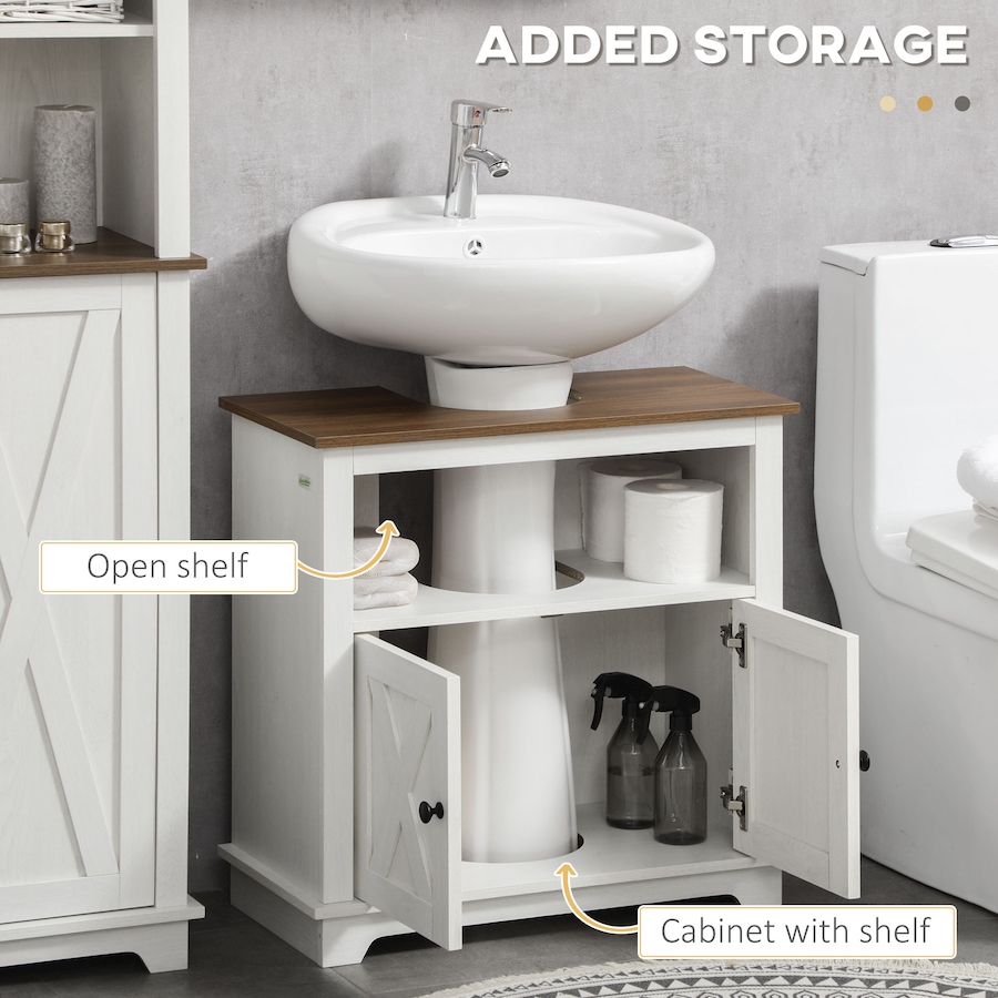 Image 994752_ALTMORE4.jpg, Product 994-752 / Price $94.99, kleankin Farmhouse Bathroom Vanity Cabinet, Pedestal Sink Storage Cabinet from Kleankin on TSC.ca's Home & Garden department