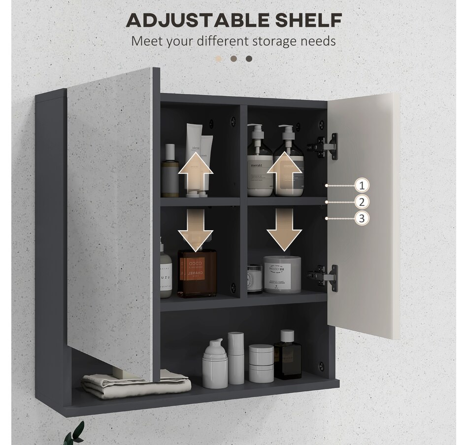 Image 994762_ALTMORE4.jpg, Product 994-762 / Price $74.99, kleankin Medicine Cabinet with Shelf, Bathroom Mirror Cabinet, Light Grey from Kleankin on TSC.ca's Home & Garden department