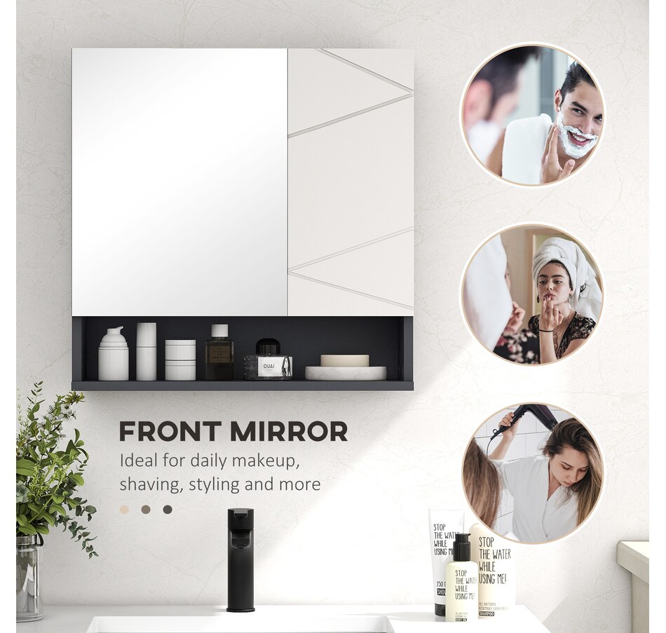 Image 994762_ALTMORE5.jpg, Product 994-762 / Price $74.99, kleankin Medicine Cabinet with Shelf, Bathroom Mirror Cabinet, Light Grey from Kleankin on TSC.ca's Home & Garden department