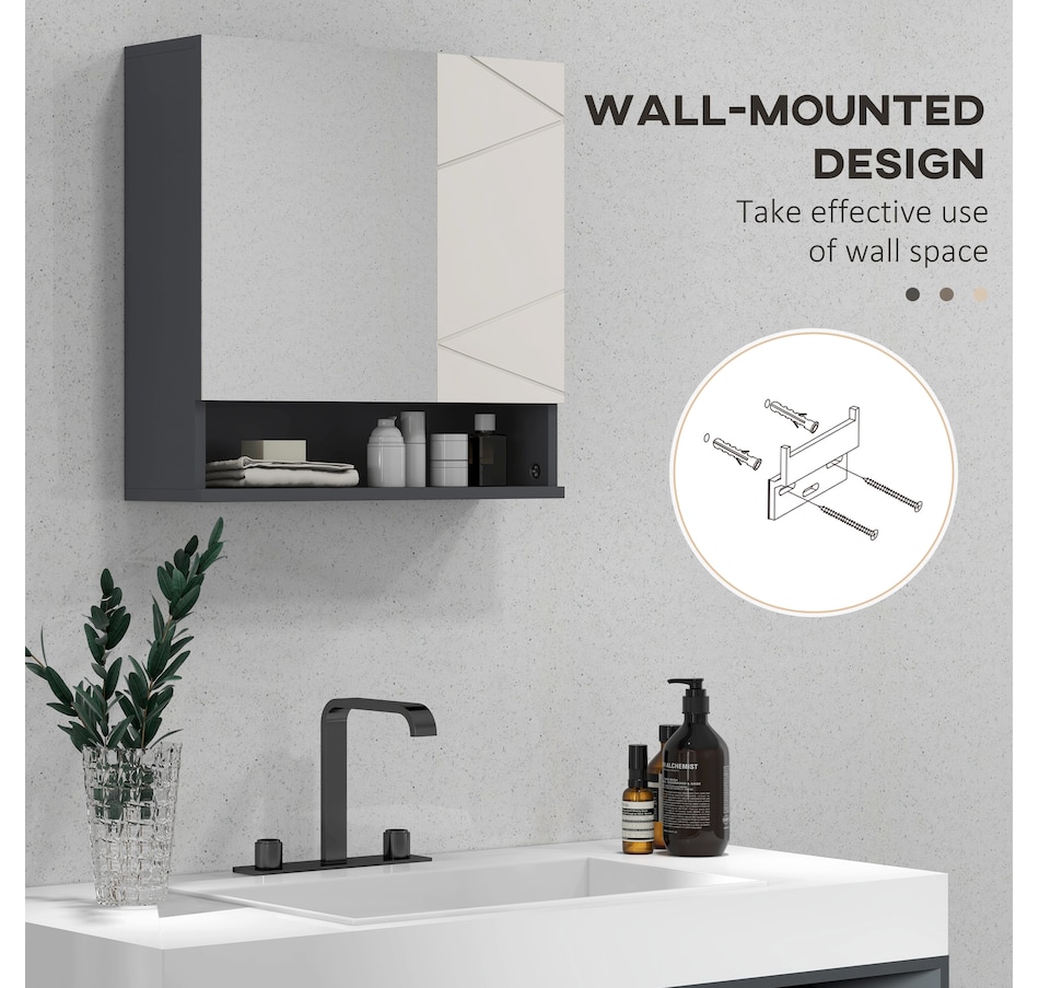 Image 994762_ALTMORE7.jpg, Product 994-762 / Price $74.99, kleankin Medicine Cabinet with Shelf, Bathroom Mirror Cabinet, Light Grey from Kleankin on TSC.ca's Home & Garden department