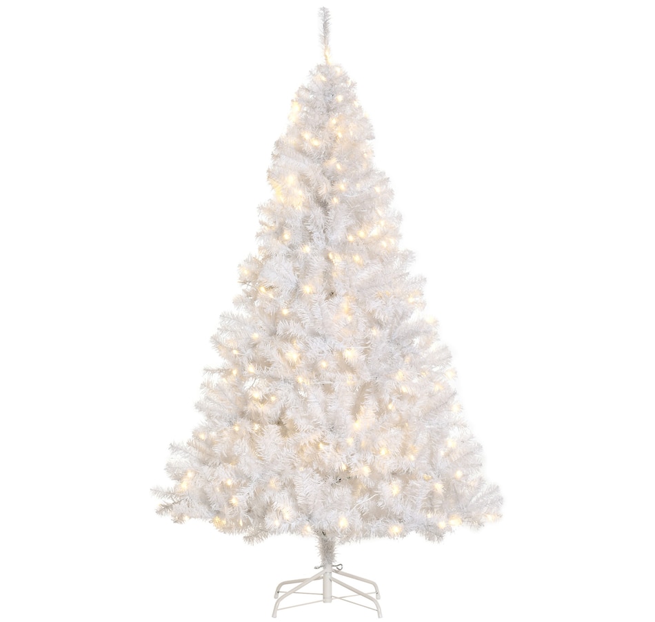 Image 994792.jpg, Product 994-792 / Price $99.98, HOMCOM 6 FT Prelit Artificial Christmas Tree with LED Light for Home White from HOMCOM on TSC.ca's Home & Garden department