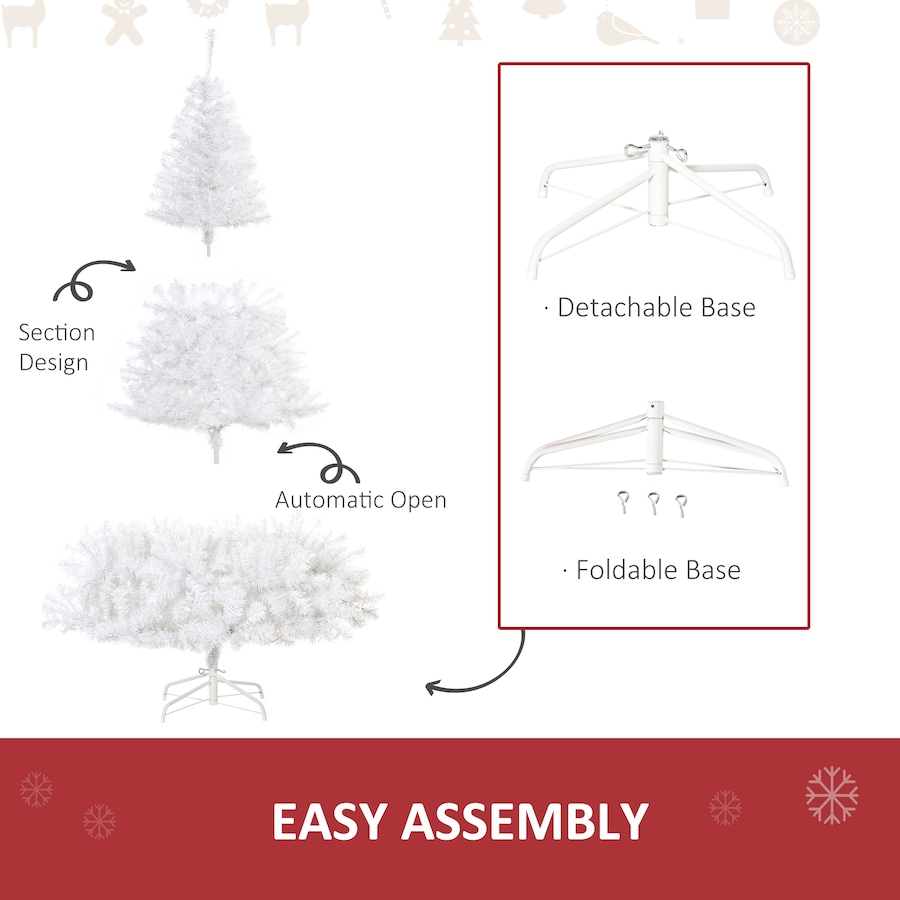 Image 994792_ALTMORE11.jpg, Product 994-792 / Price $99.98, HOMCOM 6 FT Prelit Artificial Christmas Tree with LED Light for Home White from HOMCOM on TSC.ca's Home & Garden department