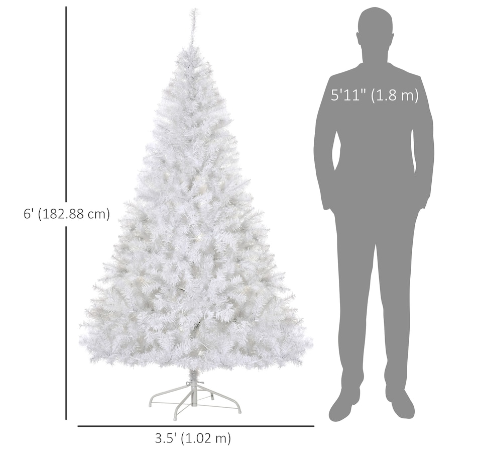 Image 994792_ALTMORE2.jpg, Product 994-792 / Price $99.98, HOMCOM 6 FT Prelit Artificial Christmas Tree with LED Light for Home White from HOMCOM on TSC.ca's Home & Garden department