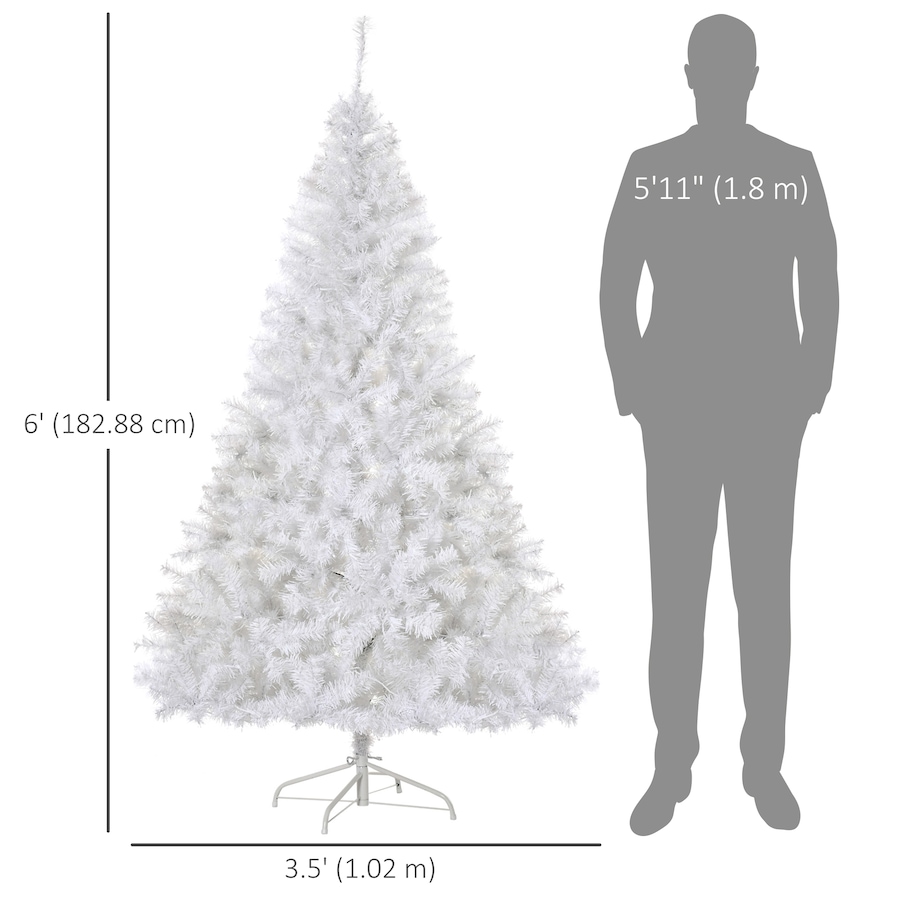 Image 994792_ALTMORE2.jpg, Product 994-792 / Price $99.98, HOMCOM 6 FT Prelit Artificial Christmas Tree with LED Light for Home White from HOMCOM on TSC.ca's Home & Garden department
