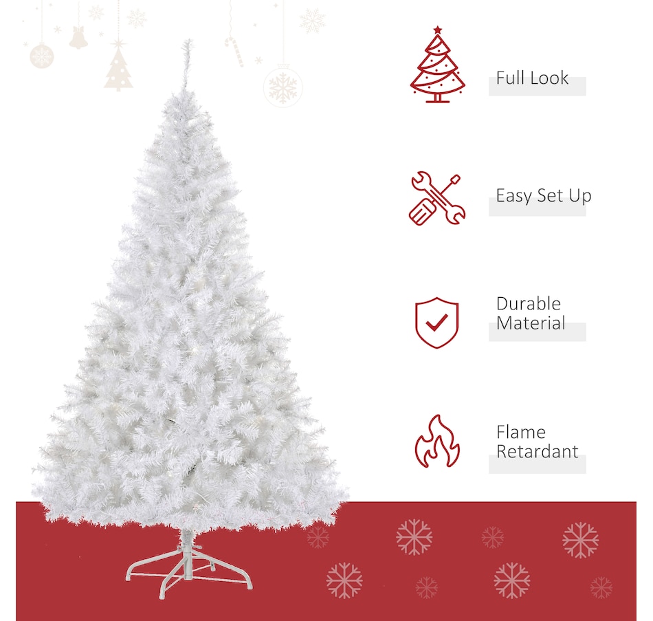 Image 994792_ALTMORE3.jpg, Product 994-792 / Price $99.98, HOMCOM 6 FT Prelit Artificial Christmas Tree with LED Light for Home White from HOMCOM on TSC.ca's Home & Garden department