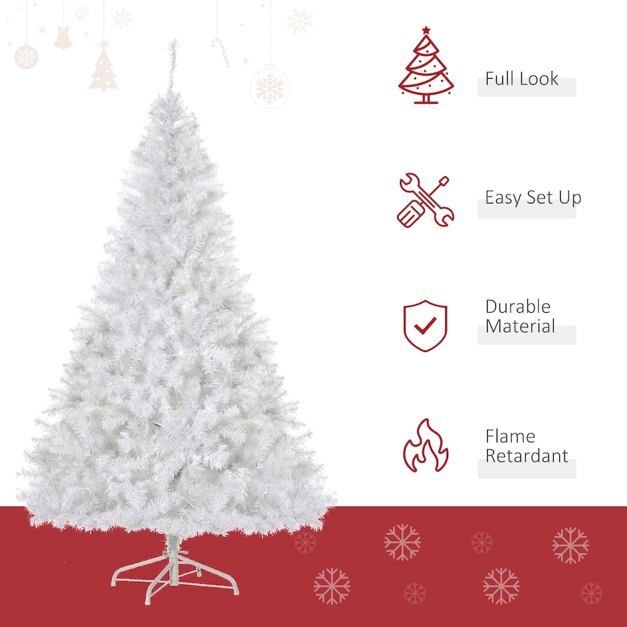 Image 994792_ALTMORE3.jpg, Product 994-792 / Price $99.98, HOMCOM 6 FT Prelit Artificial Christmas Tree with LED Light for Home White from HOMCOM on TSC.ca's Home & Garden department