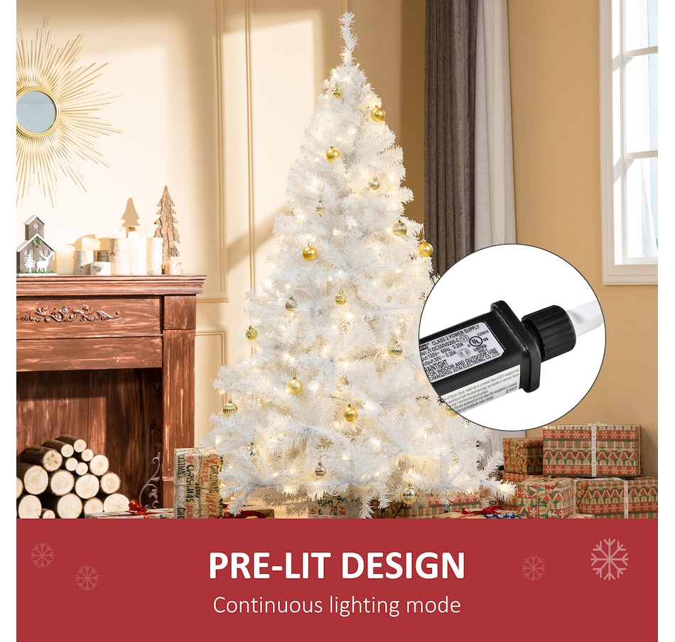 Image 994792_ALTMORE4.jpg, Product 994-792 / Price $99.98, HOMCOM 6 FT Prelit Artificial Christmas Tree with LED Light for Home White from HOMCOM on TSC.ca's Home & Garden department