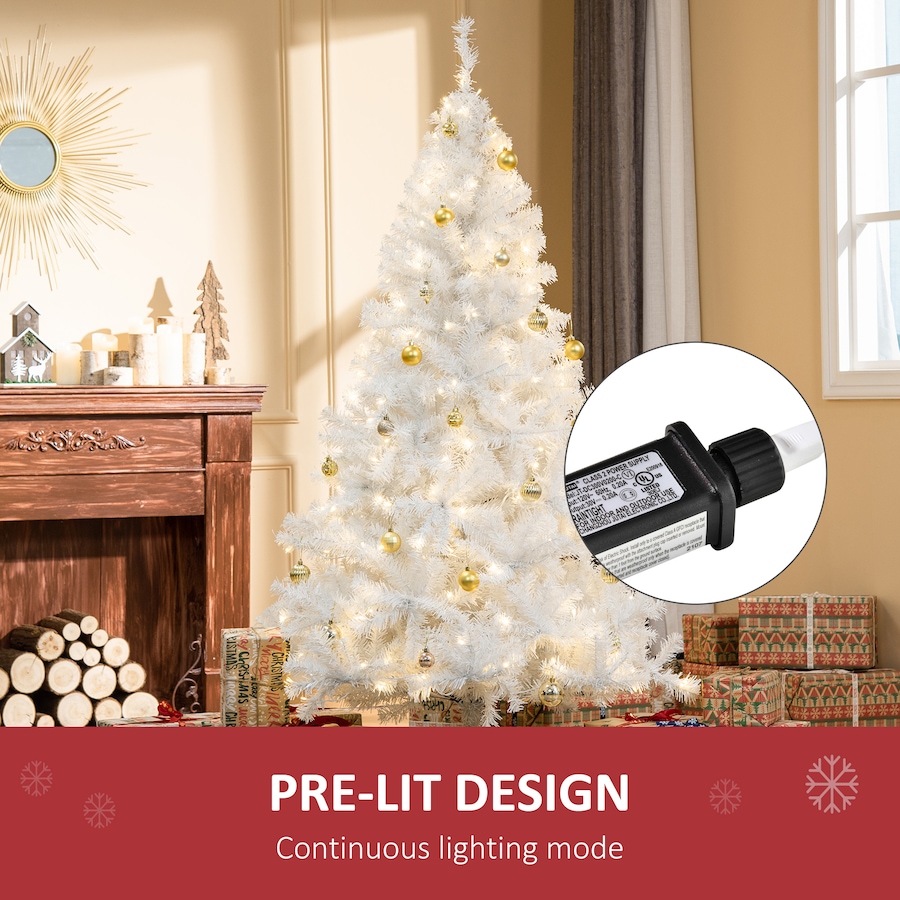 Image 994792_ALTMORE4.jpg, Product 994-792 / Price $99.98, HOMCOM 6 FT Prelit Artificial Christmas Tree with LED Light for Home White from HOMCOM on TSC.ca's Home & Garden department