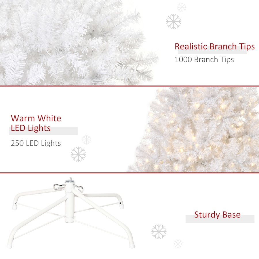 Image 994792_ALTMORE6.jpg, Product 994-792 / Price $99.98, HOMCOM 6 FT Prelit Artificial Christmas Tree with LED Light for Home White from HOMCOM on TSC.ca's Home & Garden department