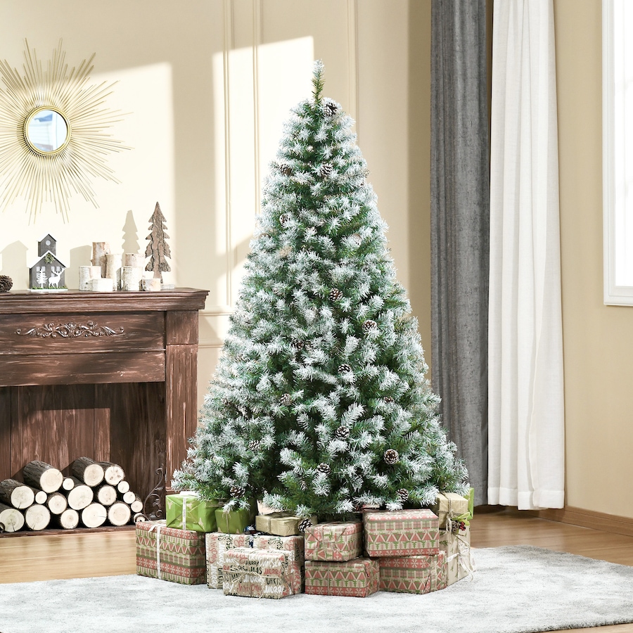 Image 994798_ALTMORE11.jpg, Product 994-798 / Price $89.99, HOMCOM 6' Unlit Artificial Christmas Tree Hinged Flocked Xmas Tree w/ Stand from HOMCOM on TSC.ca's Home & Garden department
