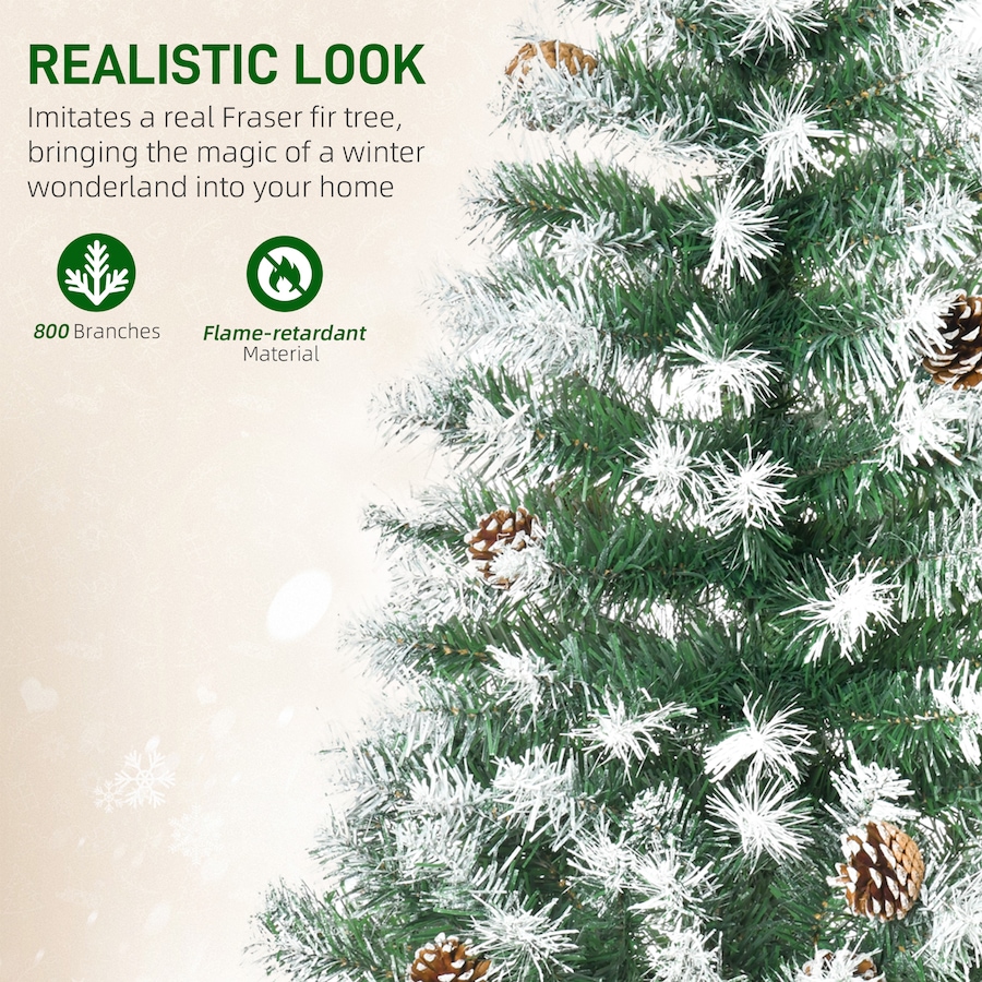 Image 994798_ALTMORE4.jpg, Product 994-798 / Price $89.99, HOMCOM 6' Unlit Artificial Christmas Tree Hinged Flocked Xmas Tree w/ Stand from HOMCOM on TSC.ca's Home & Garden department