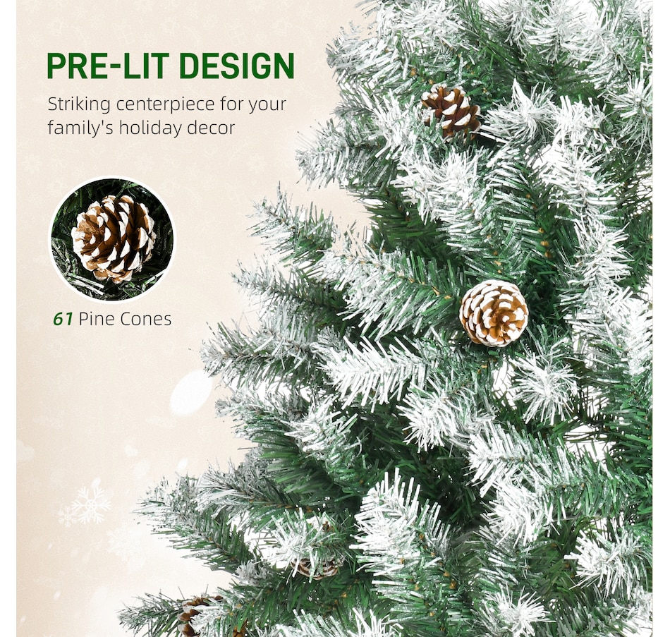 Image 994798_ALTMORE5.jpg, Product 994-798 / Price $89.99, HOMCOM 6' Unlit Artificial Christmas Tree Hinged Flocked Xmas Tree w/ Stand from HOMCOM on TSC.ca's Home & Garden department