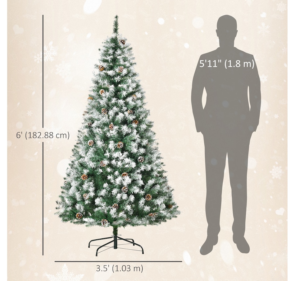 Image 994798_ALTMORE9.jpg, Product 994-798 / Price $89.99, HOMCOM 6' Unlit Artificial Christmas Tree Hinged Flocked Xmas Tree w/ Stand from HOMCOM on TSC.ca's Home & Garden department