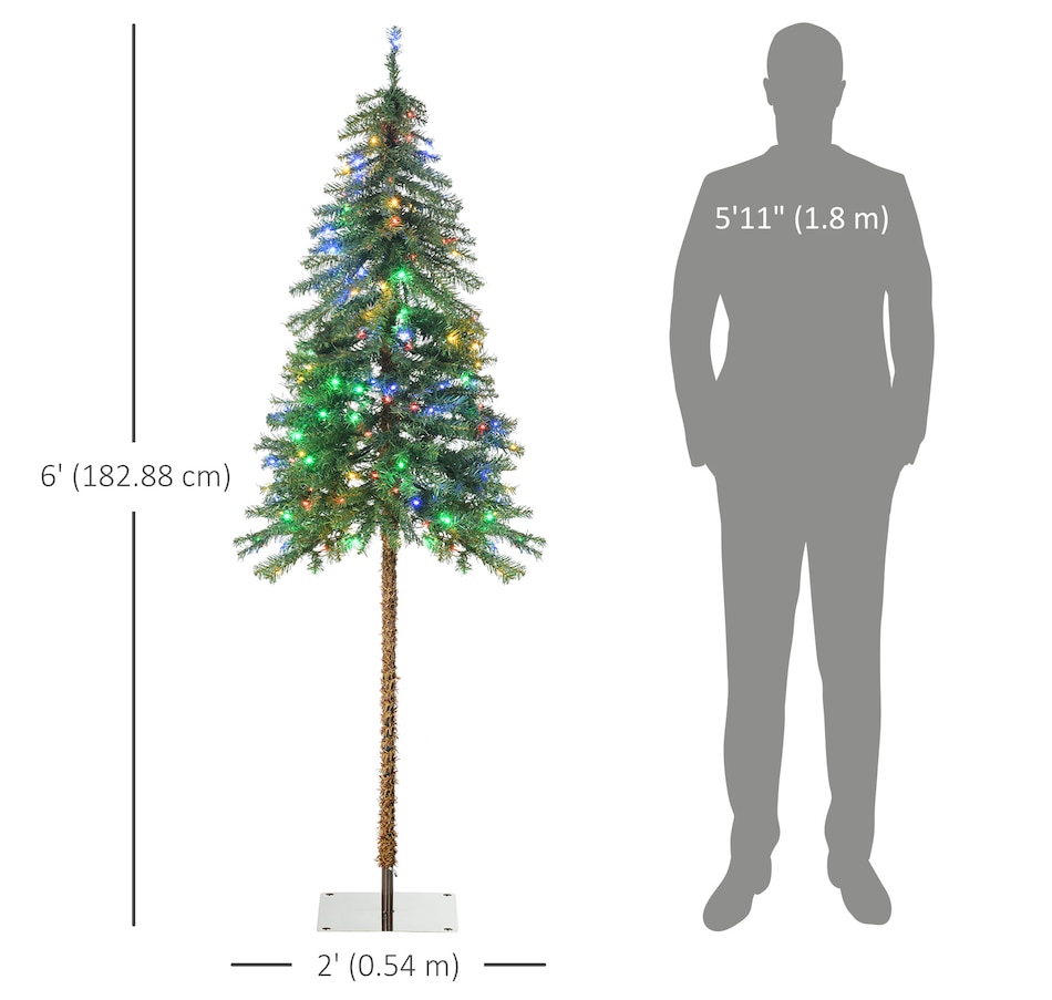 Image 994809_ALTMORE2.jpg, Product 994-809 / Price $84.99, HOMCOM 6' Slim Pencil Artificial Snow Christmas Tree with LED Lights from HOMCOM on TSC.ca's Home & Garden department