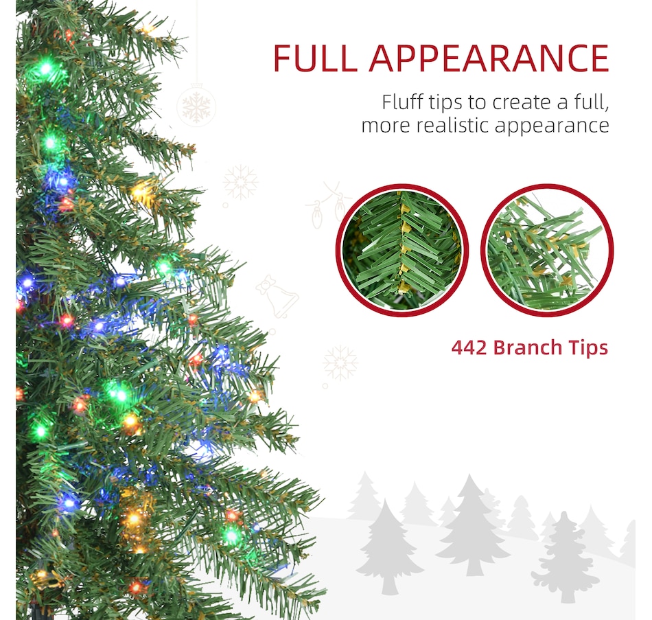 Image 994809_ALTMORE4.jpg, Product 994-809 / Price $84.99, HOMCOM 6' Slim Pencil Artificial Snow Christmas Tree with LED Lights from HOMCOM on TSC.ca's Home & Garden department