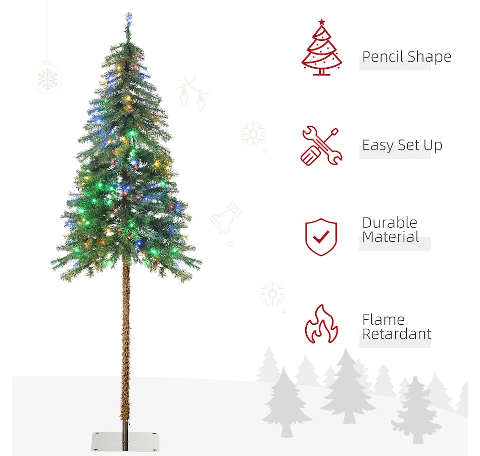 Image 994809_ALTMORE5.jpg, Product 994-809 / Price $84.99, HOMCOM 6' Slim Pencil Artificial Snow Christmas Tree with LED Lights from HOMCOM on TSC.ca's Home & Garden department