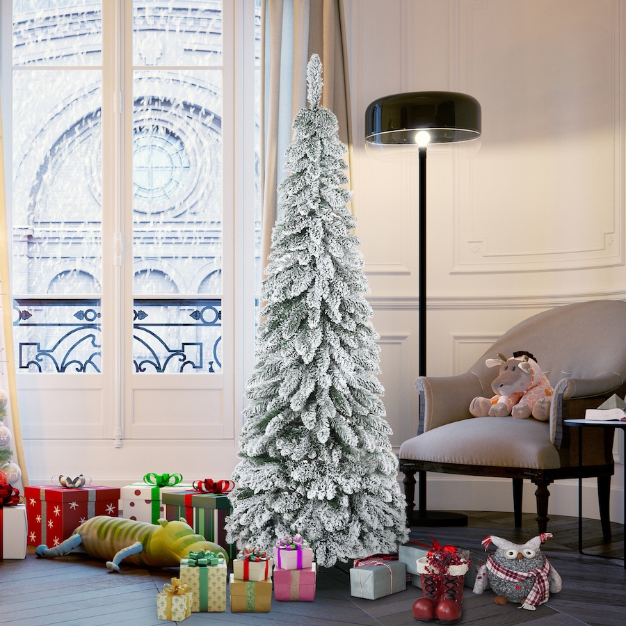 Image 994810_ALTMORE1.jpg, Product 994-810 / Price $84.99, HOMCOM 6' Downswept Slim Snow Artificial Christmas Tree with Steel Base from HOMCOM on TSC.ca's Home & Garden department