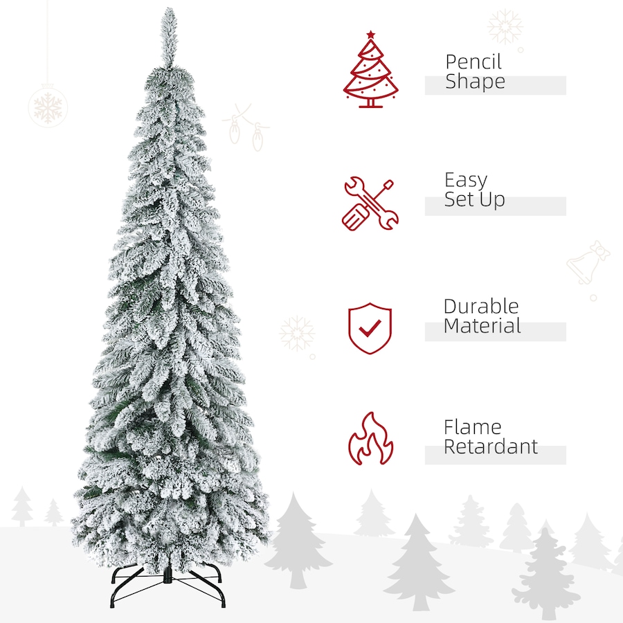 Image 994810_ALTMORE3.jpg, Product 994-810 / Price $84.99, HOMCOM 6' Downswept Slim Snow Artificial Christmas Tree with Steel Base from HOMCOM on TSC.ca's Home & Garden department