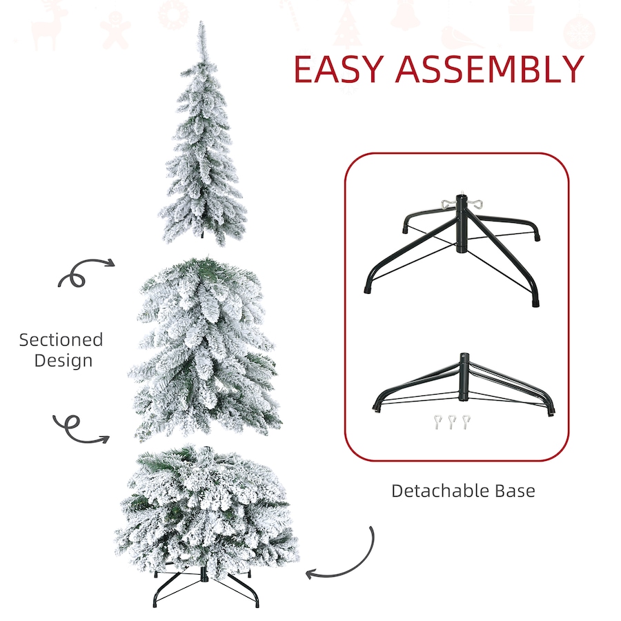 Image 994810_ALTMORE6.jpg, Product 994-810 / Price $84.99, HOMCOM 6' Downswept Slim Snow Artificial Christmas Tree with Steel Base from HOMCOM on TSC.ca's Home & Garden department