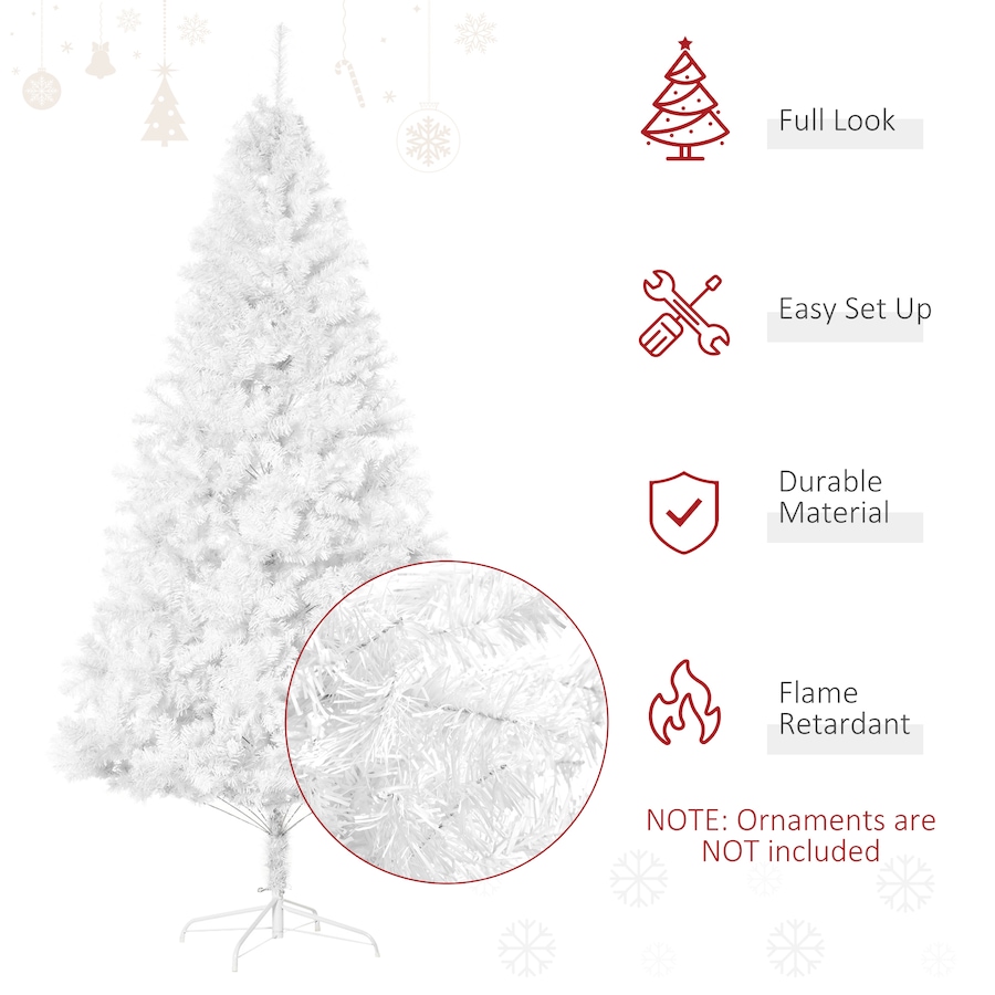 Image 994814_ALTMORE6.jpg, Product 994-814 / Price $79.99, HOMCOM 7' Artificial Christmas Tree with 1230 Branch Tips Metal Stand White from HOMCOM on TSC.ca's Home & Garden department