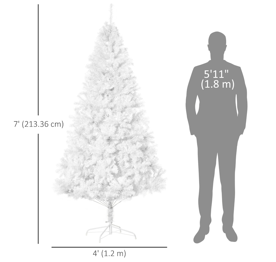 Image 994814_ALTMORE9.jpg, Product 994-814 / Price $79.99, HOMCOM 7' Artificial Christmas Tree with 1230 Branch Tips Metal Stand White from HOMCOM on TSC.ca's Home & Garden department