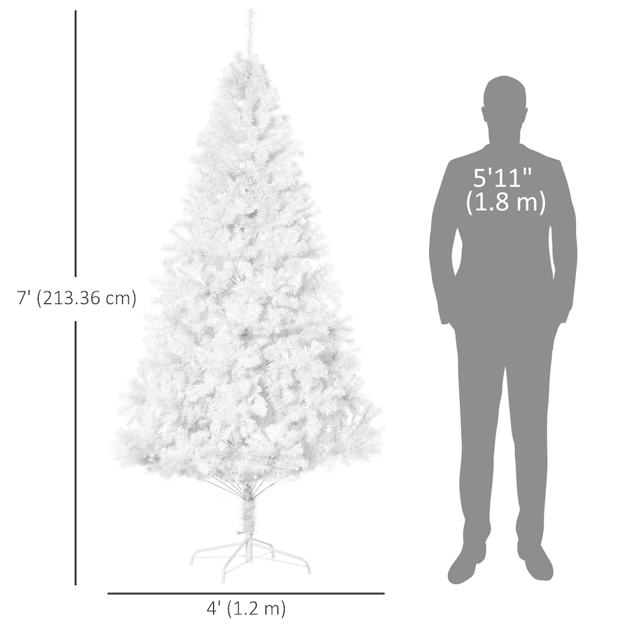 Image 994814_ALTMORE9.jpg, Product 994-814 / Price $79.99, HOMCOM 7' Artificial Christmas Tree with 1230 Branch Tips Metal Stand White from HOMCOM on TSC.ca's Home & Garden department