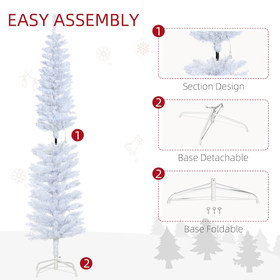 Image 994816_ALTMORE5.jpg, Product 994-816 / Price $78.99, HOMCOM 6 ft Prelit Pencil Artificial Christmas Tree w/ 395 Branches from HOMCOM on TSC.ca's Home & Garden department