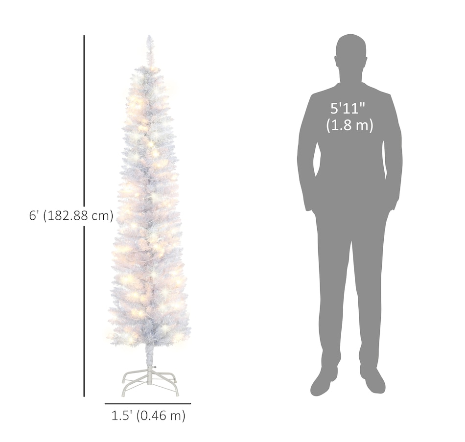 Image 994816_ALTMORE9.jpg, Product 994-816 / Price $76.99, HOMCOM 6 ft Prelit Pencil Artificial Christmas Tree w/ 395 Branches from HOMCOM on TSC.ca's Home & Garden department
