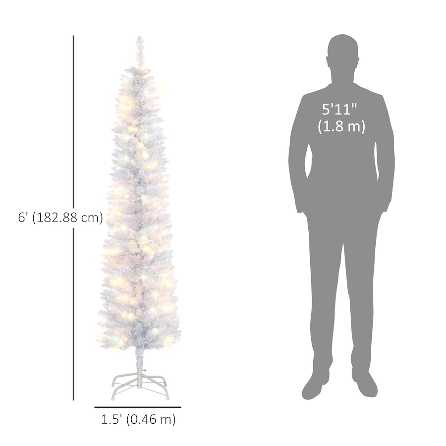 Image 994816_ALTMORE9.jpg, Product 994-816 / Price $78.99, HOMCOM 6 ft Prelit Pencil Artificial Christmas Tree w/ 395 Branches from HOMCOM on TSC.ca's Home & Garden department