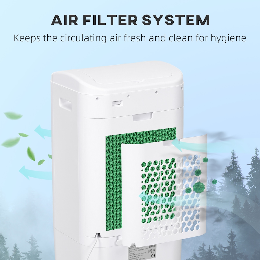 Image 994836_ALTMORE3.jpg, Product 994-836 / Price $129.99, HOMCOM Evaporative Air Cooler, 3-In-1 Ice Cooling Fan with Remote, White from HOMCOM on TSC.ca's Home & Garden department